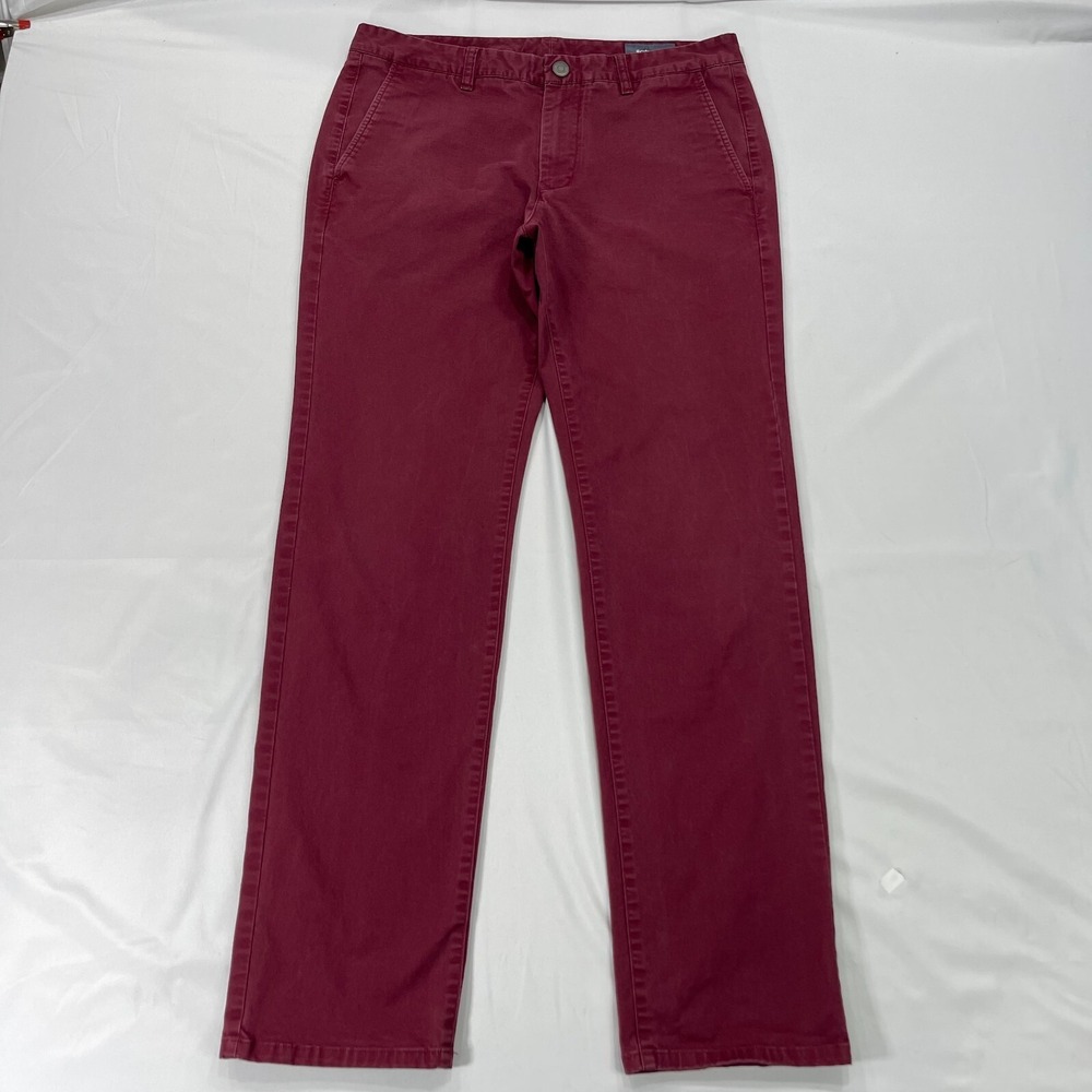 Bonobos Stretch Washed Slim Chino Mens 32x31 Red Pants Trousers Straight Cotton